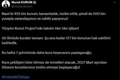 Bakan Kurum: Bu hafta 7 şehrimizde daha kura heyecanını paylaşacağız
