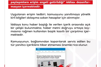 DMM: Epstein'le ilgili paylaşımlara erişim engeli iddiası dezenformasyon içermektedir