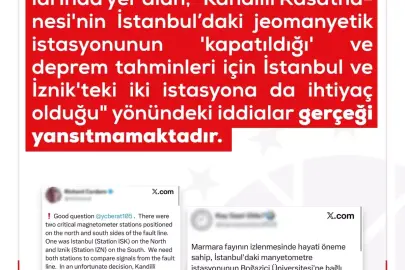 Kandilli Rasathanesi'nden deprem tahmini iddialarına yanıt
