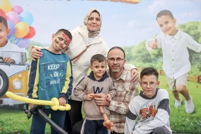 Konya'da DMD hastası Ali Hamza için gökyüzüne balonlar bırakıldı