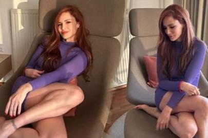 Mine Tugay sosyal medyayı salladı! Merdivenlerde iddialı poz