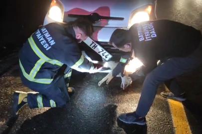 Batman'da aracın altında sıkışan tilkiyi itfaiye ekipleri kurtardı