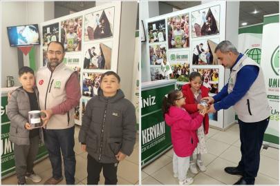 Minik yüreklerden Gazze'ye anlamlı bağış