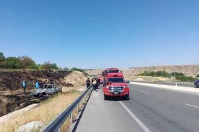 Malatya'da kaza yapan otomobil alev alarak yandı: 1 ölü, 1 ağır yaralı