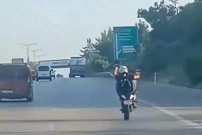TAG Otoyolu'nda akrobatik hareket yapan motosiklet sürücüsüne ceza