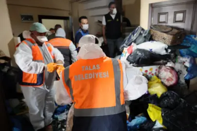 Kayseri Talas'ta çöp ev ihbarına hızlı müdahale